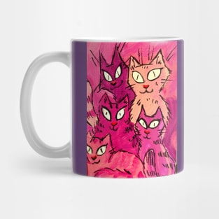 Painted Purple Cats Mug